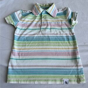 SweetHoney Little Boy Multicolor Striped Polo Shirt 2T Cotton Golf Lightweight